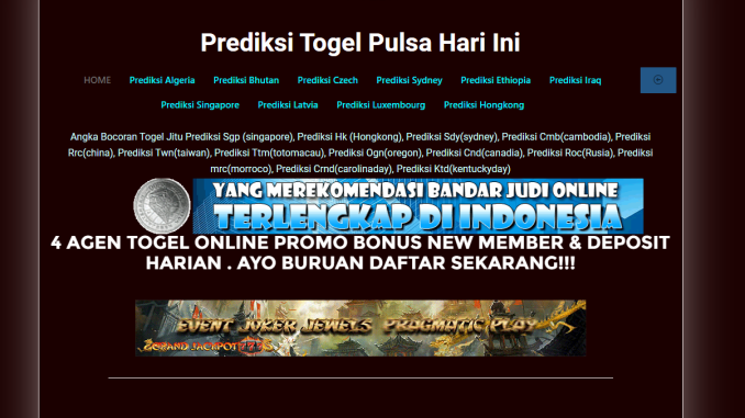 Prediksi Togel Pulsa Hari Ini