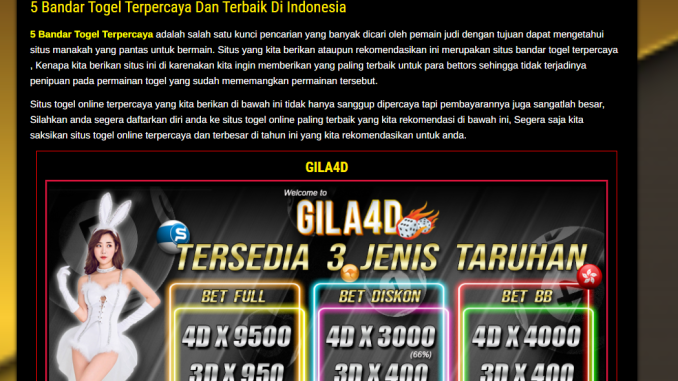 tempat pasang togel online