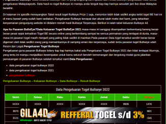 data pengeluaran bullseye